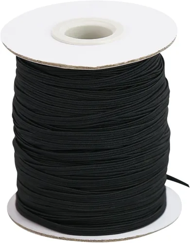Vista 14 de Banda elástica plana para costura, 1/2 pulgada, 50 yardas de alta elasticidad, cordón elástico negro, cuerda elástica de punto para coser