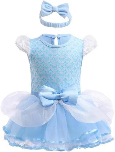 Vista 26 de Dressy Daisy Disfraz de princesa para bebé, disfraz de tutú de tul para cumpleaños, Halloween, traje con diadema