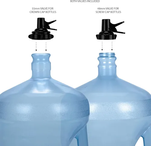 Vista 4 de Brio Botella de agua de 5 galones, dispensador de bebidas, enfriador de almacenamiento, soporte plegable sin BPA, soporte de estante de acero