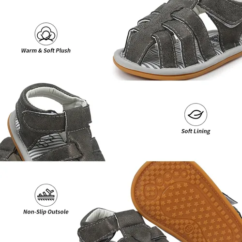 Vista 2 de Sandalias para bebé niña niño, suela antideslizante suave de primera calidad, sandalias de bebé para bebé, zapatos de playa casuales de verano