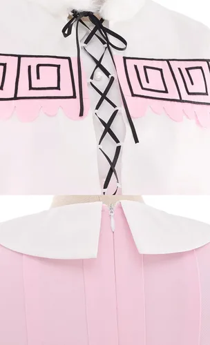 Vista 7 de Haikyuu - Disfraz de anime para mujer, vestido de sirvienta rosa