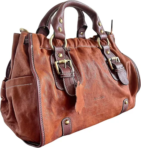 Vista 3 de NatCole Bolso de piel de becerro con una cartera a juego, Marrón