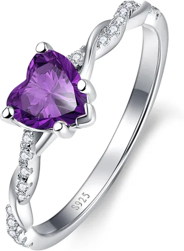 Vista 15 de Yaresul Anillo de promesa de corazón de 1.25 quilates para mujer, anillos Plata de ley 925 de zafiro creado