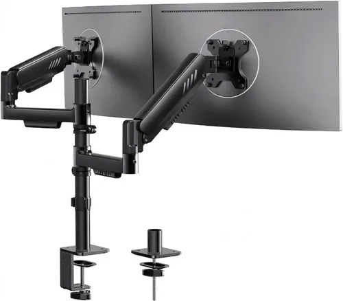 Vista 10 de ErGear Brazo de monitor doble, soporte de monitor ajustable completo para pantallas de 13 a 32 pulgadas, soporte de monitor de computadora