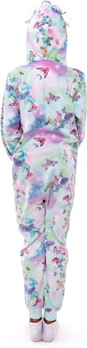 Vista 3 de Sleep On It Pijama para niñas con capucha de personaje, pijama con cremallera frontal para niñas