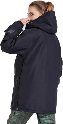Vista 19 de Chaqueta anorak de esquí para mujer, impermeable, resistente al viento, cálido, para snowboard, abrigo de invierno con capucha