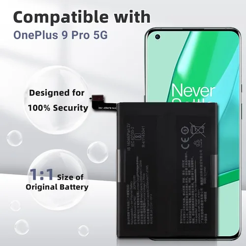 Vista 2 de Batería de repuesto BLP827 para OnePlus 9 Pro 5G 1+9 Pro 5G LE2127 LE2123 LE2121 LE2125 LE2120 con kit de herramientas técnicas.