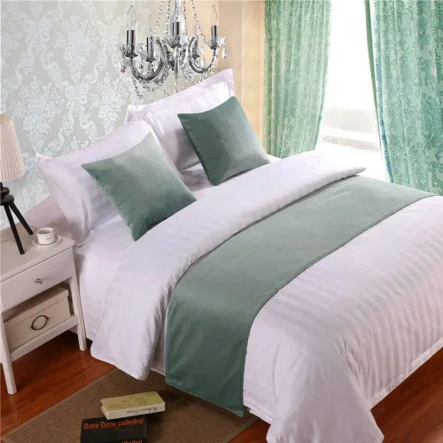 Vista 28 de Pañuelo de terciopelo de lujo, toalla de cola de cama, decoración de ropa de cama para el hogar, hotel, dormitorio
