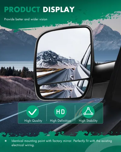 Vista 5 de Scitoo Espejos de remolque, aptos para Ford Accesorios Exteriores Espejos aptos 02-08 para Ford E150 E250 E350 E450 E550 Van con Duel Glass plegable