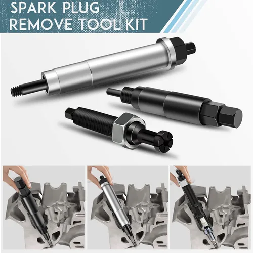 Vista 6 de Extractor de bujías, kit de herramientas de extracción de bujías rotas compatible con Ford Triton 5.4L 3 válvulas (3 herramientas)