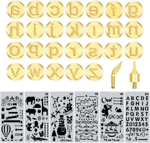 Vista 10 de Letras de madera para quemar madera, letras mayúsculas y juego de personalización para madera y otras superficies (cobre)