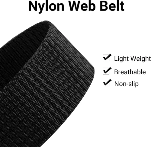 Vista 2 de ITIEZY Cinturón táctico de nylon para hombre, correa de correas al aire libre de la lona del estilo militar con la hebilla plástica