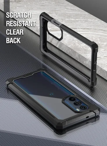 Vista 5 de Poetic Guardian Series - Funda diseñada para Motorola Edge Plus 5G de 6.7 pulgadas (2022) / Edge+ 5G UW (2022), modelo # XT2201, cubierta híbrida