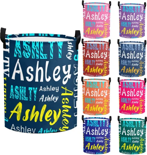 Vista 13 de Cesta de lavandería personalizada con nombre, cesta de lavandería plegable con asa para baño, sala de estar, dormitorio