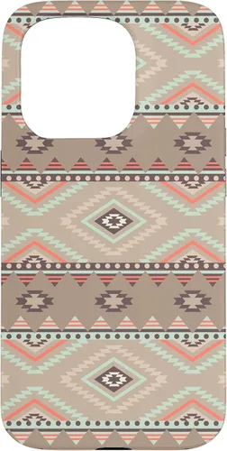 Vista 14 de Funda rústica para iPhone 16 con patrón azteca occidental bohemio