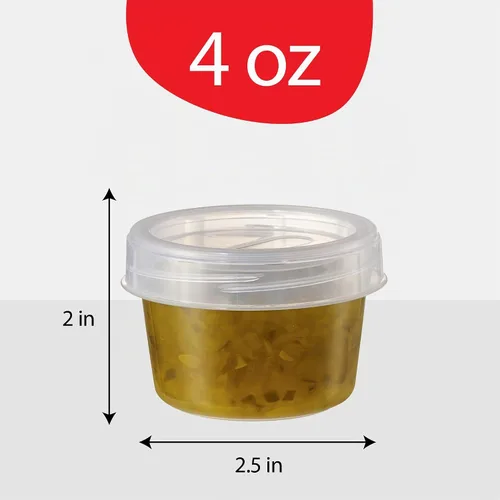 Vista 4 de PLASTICPRO Paquete de 6 recipientes de almacenamiento de alimentos con tapa giratoria con rosca transparente, recipientes reutilizables