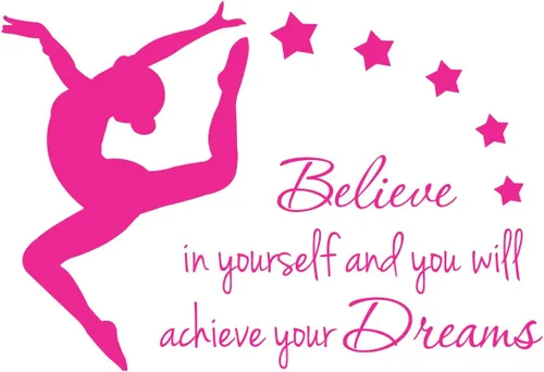 Vista 7 de Adhesivo decorativo para pared, 33 x 24 pulgadas, diseño de figuras de gimnasia y danza, diseño de estrellas, mural artístico, decoración del hogar