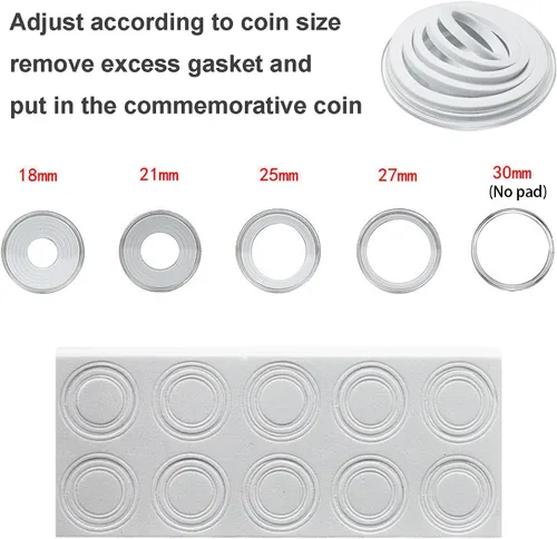 Vista 3 de Soporte para cápsulas de monedas de madera, caja de almacenamiento de monedas con junta de espuma para suministros de colección de monedas