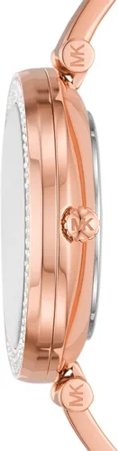Vista 2 de Michael Kors Reloj Carey de tres manos de acero inoxidable tono oro rosa MK4435 para mujer