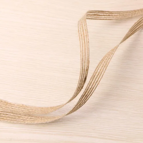 Vista 3 de Shapenty Cinta de tela de arpillera natural para bodas, fiestas, decoración del hogar, manualidades, adornos de Navidad, lazos para envolver