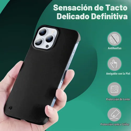 Vista 5 de GRECAZO Funda delgada sin bordes para iPhone 13 Pro Max, ultra fina, color Negro