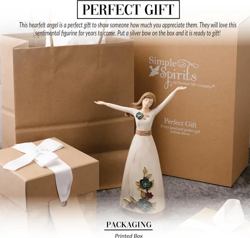 Vista 3 de Pavilion Gift Company Simple Spirits 41007 - Figura decorativa (7.5 pulgadas), color blanco, verde, bronceado