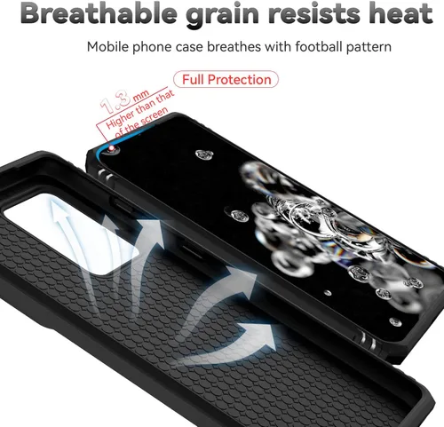Vista 9 de Funda para Samsung Galaxy S20 Ultra con cubierta para lente de cámara, protector de pantalla HD, resistente a caídas de grado militar, soporte