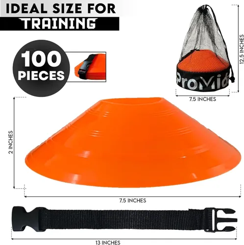 Vista 2 de Disc Soccer Cones for Training Kids - 25/50/100/200 Small Plastic Cones for Sports Training - Flexible Conos for Soccer Practice Equipment