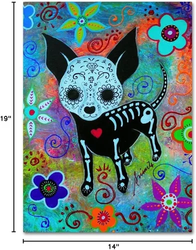 Vista 7 de Prisarts - Lienzo decorativo para pared con cara negra de perro chihuahua, 14 x 19 pulgadas
