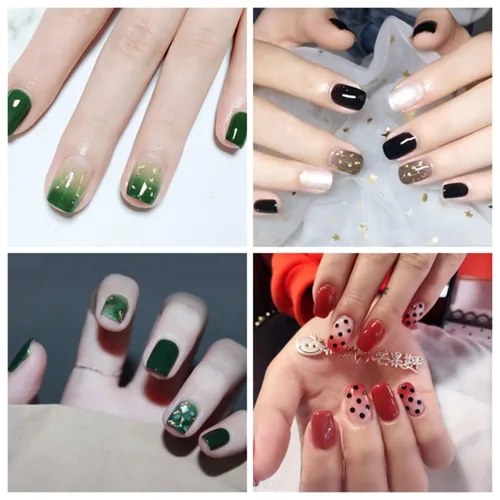 Vista 4 de 420 piezas de 30 hojas de envolturas de uñas con lima de uñas, tiras de esmalte de uñas con diseño degradado con brillantina, calcomanías