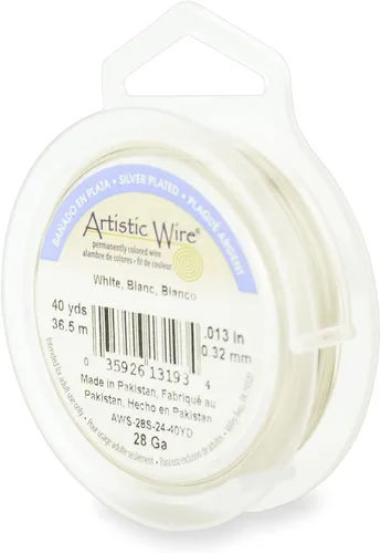 Vista 196 de Artistic Wire, Alambre de cobre de color chapado en plata de calibre 18, resistente al deslustre, amatista, 20 pies