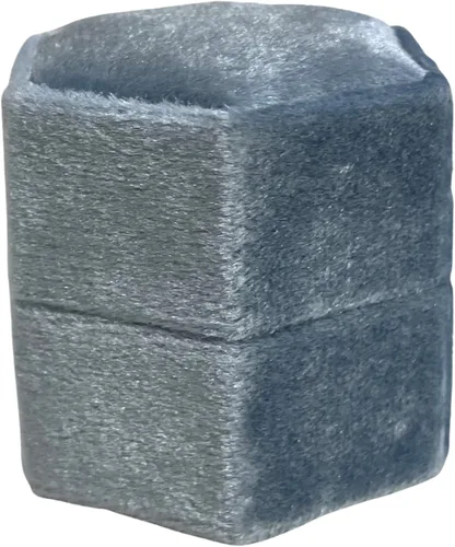 Vista 6 de Caja de anillo hexagonal de terciopelo, 1 ranura para compromiso y ceremonia de boda, exhibición plana y almacenamiento (azul claro)