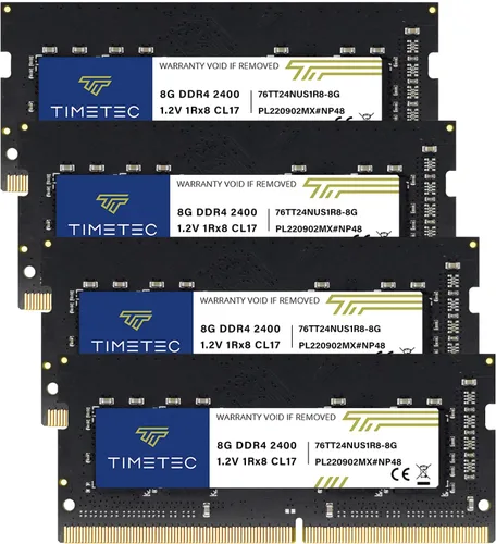 Vista 12 de Timetec Premium 8GB DDR4 2400MHz (DDR4-2400) PC4-19200 (PC4-2400T) sin ECC sin búfer 1.2V CL17 1Rx8 de rango único 260 pines SODIMM, módulo