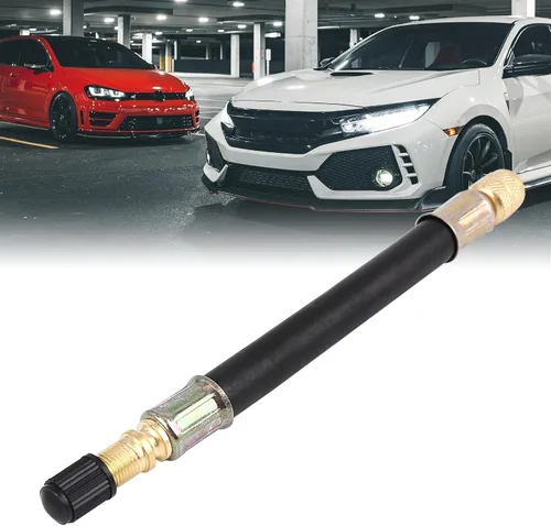 Vista 2 de X AUTOHAUX Adaptador de válvula de neumático de extensión flexible de 5.512 in para camión autobús RV coche valve stem adapter, air chuck adapter
