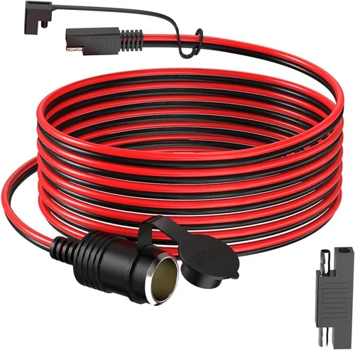 Vista 15 de ELFCULB Cable de encendedor de cigarrillos macho a macho, cable de extensión de enchufe de encendedor de cigarrillos de automóvil de 14 AWG 12 V
