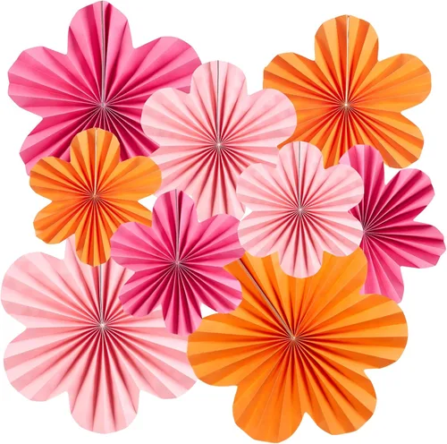 Vista 17 de SUNBEAUTY Abanicos de papel dorados y negros para fondo de fiesta de té, boda, primavera, cumpleaños, aula, baby shower, Halloween, decoración