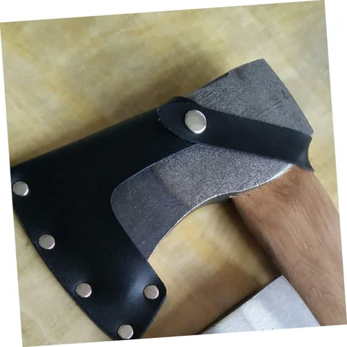 Vista 7 de STOBAZA Funda protectora de piel gruesa para hacha para cubiertas para aventuras de camping al aire libre