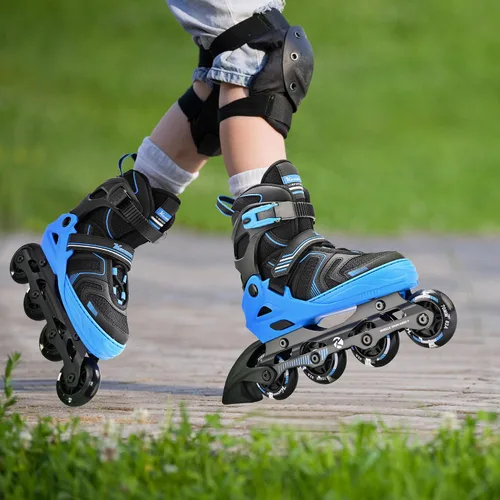 Vista 7 de Kuxuan Skates Patines en línea ajustables para niños y niñas, patines para niños de 4 a 12 años con ruedas iluminadas, patines para adolescentes