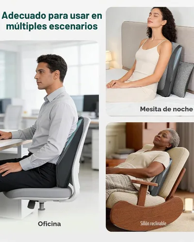 Vista 7 de Snailax Masajeador de espalda para dolor de espalda, tejido profundo, masajeador de espalda Shiatsu con calor, almohada de masaje de silla
