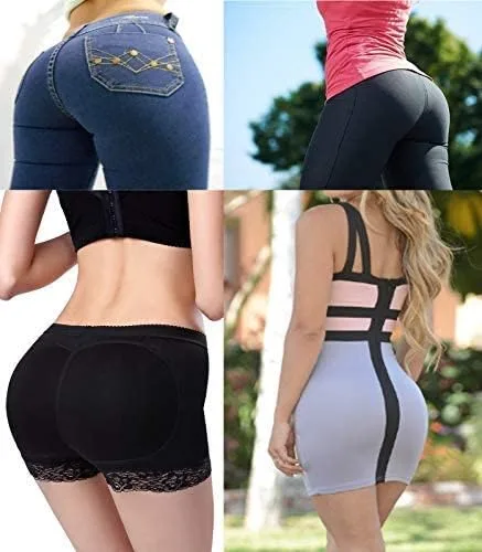 Vista 6 de Levantador de glúteos, almohadillas para realzar la cadera, ropa interior moldeadora de encaje acolchado de control bragas moldeadoras de glúteos