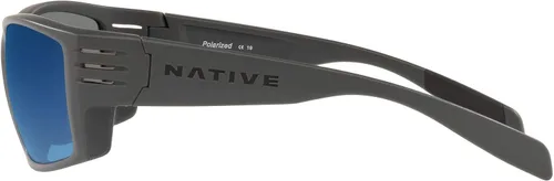 Vista 6 de Native Unisex Sunglasses Matte Black Frame, Green Reflex Lenses, 61MM