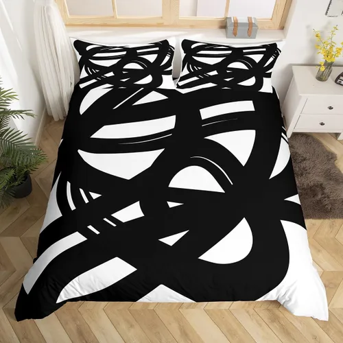 Vista 30 de Manfei Juego de ropa de cama de silueta de ciervo, tamaño individual, funda de edredón con patrón de flechas y cuernos con 1 funda de almohada