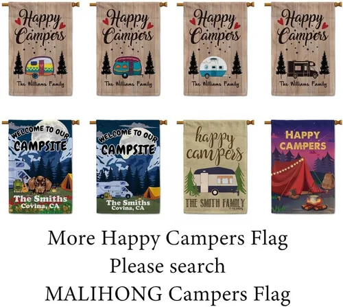Vista 7 de Custom Welcome to Our Campsite Flag RV Camping Decor 12.5"x18" R26 Style 1