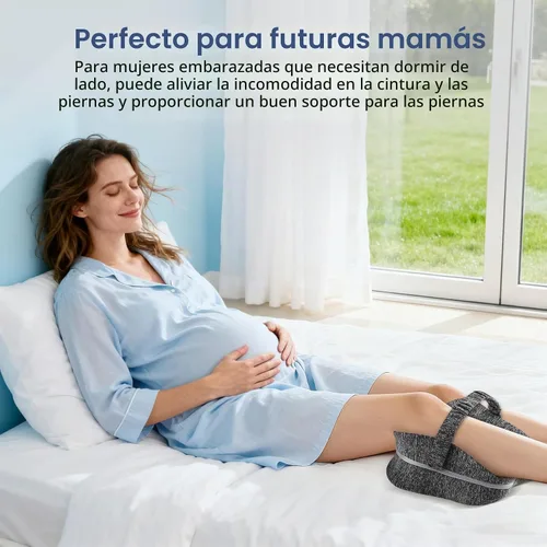 Vista 6 de Almohada de rodilla para dormir de lado, almohada de espuma viscoelástica para dormir de lado con correa, almohadas de alineación entre las piernas