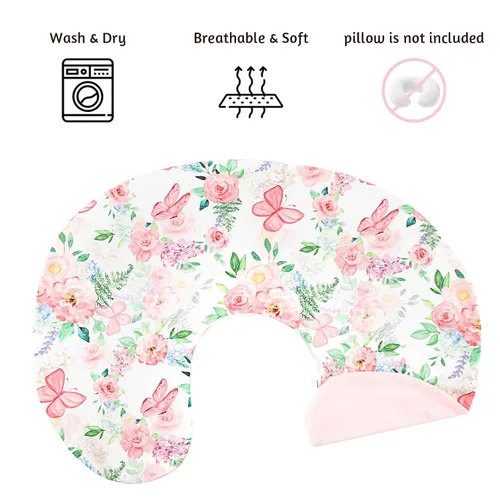 Vista 2 de Funda de almohada de lactancia, 1 unidad, funda de almohada de lactancia extraíble para almohadas de lactancia, funda súper suave y cómoda para Rosa