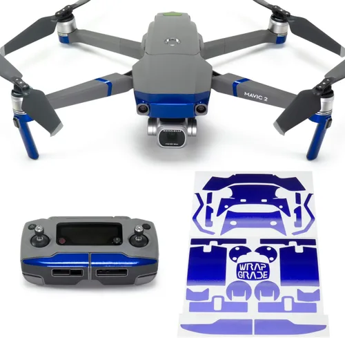 Vista 15 de Wrapgrade Poly Skin Compatible with DJI Mavic 2 Accent Color (Airforce Silver)