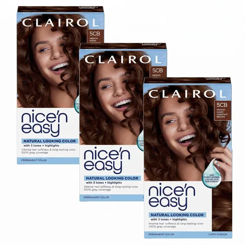 Vista 51 de Clairol Nice'n Easy Tinte Permanente para el Cabello, 6 Castaño Claro, Paquete de 1 6 marrón claro