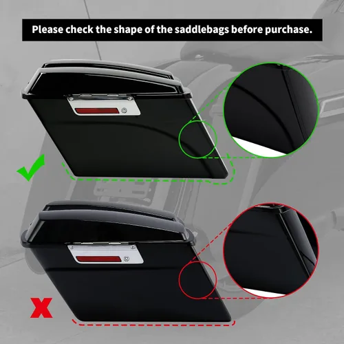 Vista 2 de TCMT Extensión de Bolsa de Sillín Dura Estirada de 4" Compatible con Modelos Harley Touring CVO Road Glide Road King Street Glide Electra Glide
