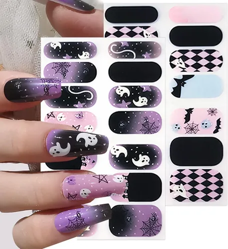 Vista 9 de 8 hojas de tiras de uñas de gel de color sólido, calcomanías autoadhesivas para uñas de los pies, exquisitas calcomanías de envoltura completa
