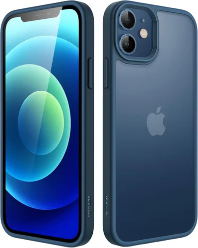 Vista 13 de JETech - Funda mate para iPhone 12/12 Pro, color negro Protección de grado militar, parte trasera mate esmerilada, acabado antihuellas, diseño a